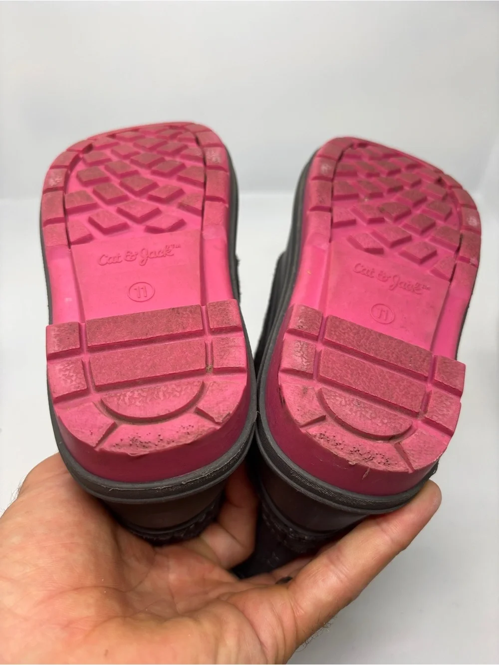 Cat & Jack Girls Winter Snow Boots Size 11 Black Pink Thermolite